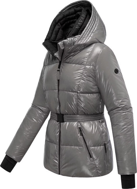 Navahoo EISGLANZ damen Winterjacke mit Kapuze, grau
