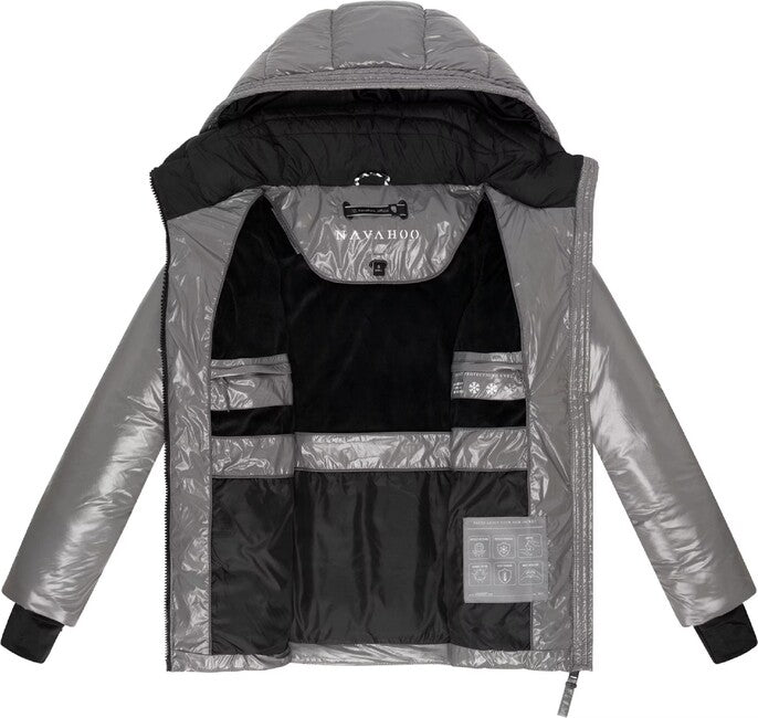 Navahoo EISGLANZ damen Winterjacke mit Kapuze, grau