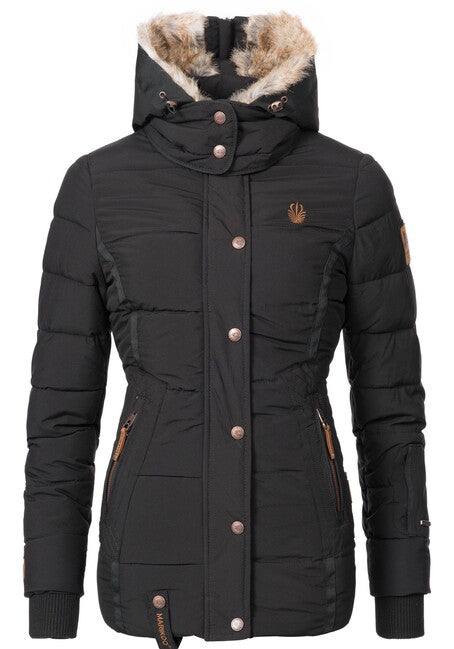 Marikoo Nekoo damen-Winterjacke mit Kapuze, schwarz