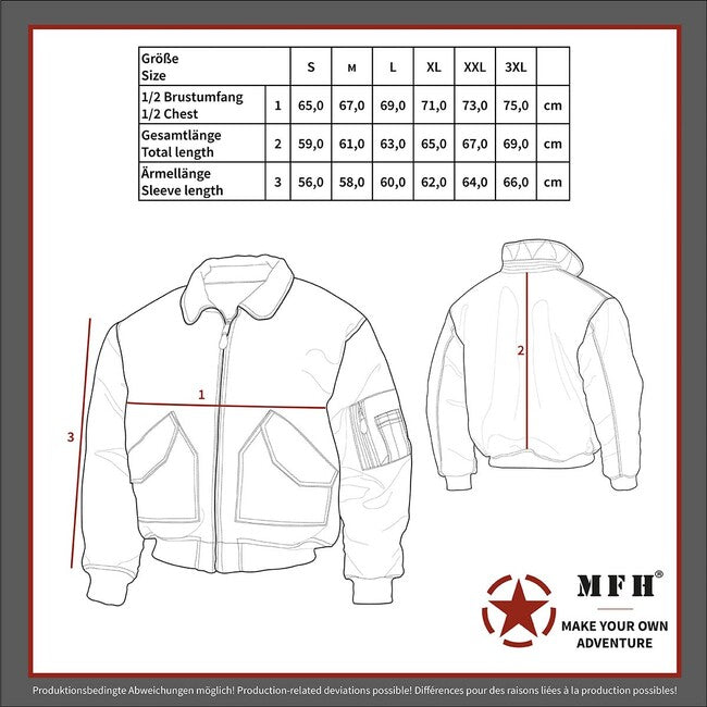 MFH CWU American Flight Jacket, Black