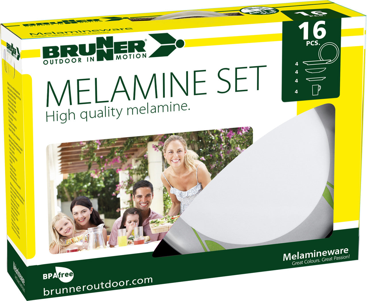 Brunner Melamine Set Tulip Kitchen Dishes, White
