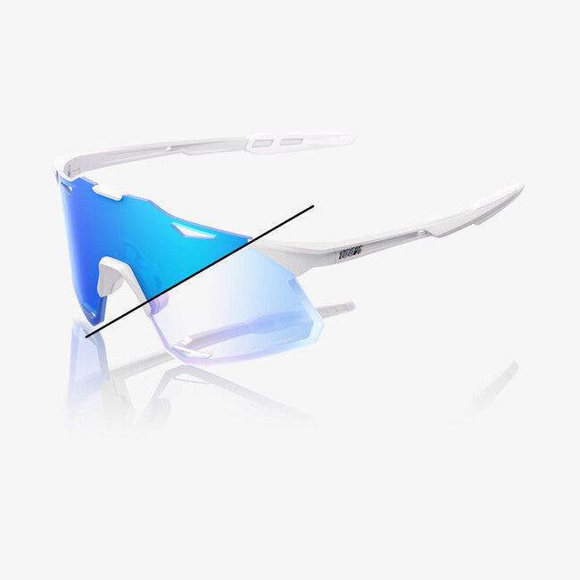 100% Sonnenbrille Hypercraft, Bastille LE - Pearl White Glitter - Blue Mirror Photochromic