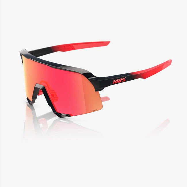 100% Sonnenbrille S3, Elly 24 LE - Gloss Black Matte Red - HiPER Fire Red Mirror