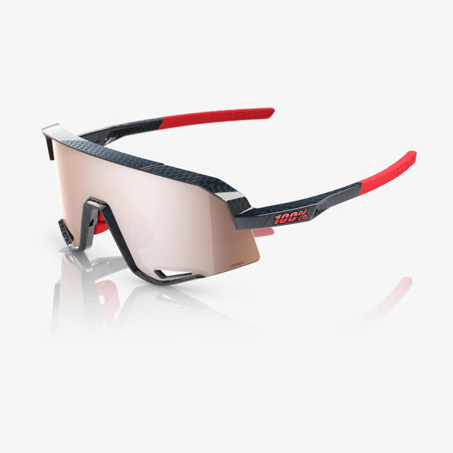 100% Sonnenbrille Slendale, Gloss Carbon Fiber - HiPER Crimson Silver Mirror