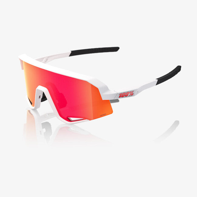100% Sonnenbrille Slendale, Matte White - HiPER Red Multilayer Mirror