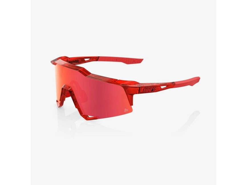 100% Sonnenbrille Speedcraft LE Peter Sagan, Gloss Translucent Red - Hiper Red Mirror