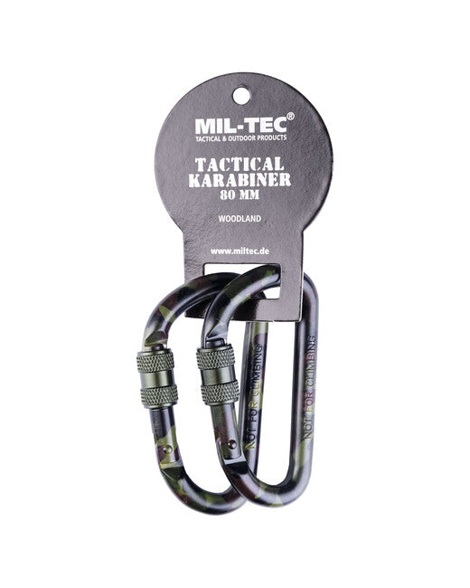 Mil-Tec Karabiner taktische schraubbare 80 mm woodland Paar