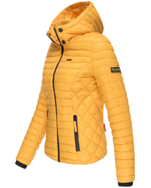 Marikoo Samtpfote damen-Übergangsjacke mit Kapuze, gelb
