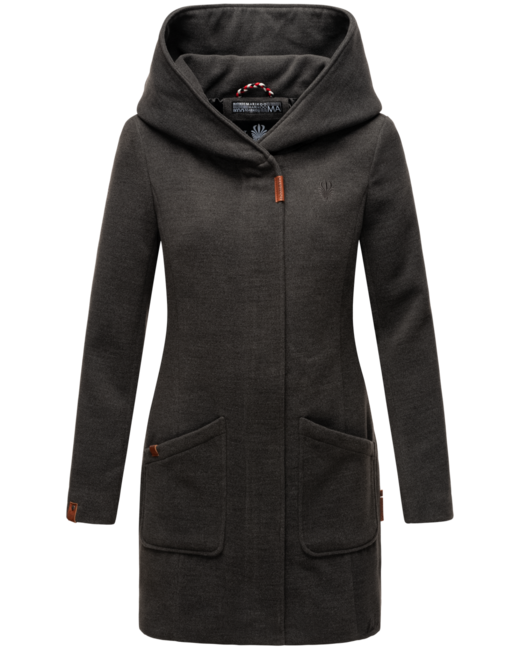 Marikoo MAIKOO damen-Wintermantel mit Kapuze, anthracite mel
