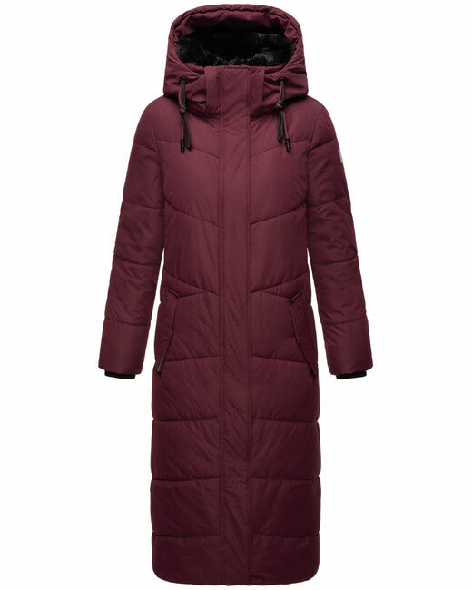 Navahoo HINGUCKER damen Winterjacke mit Kapuze, Weinrot