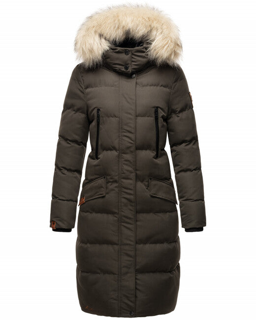 Marikoo Schneesternchen damen-Winterjacke mit Kapuze, anthrazit