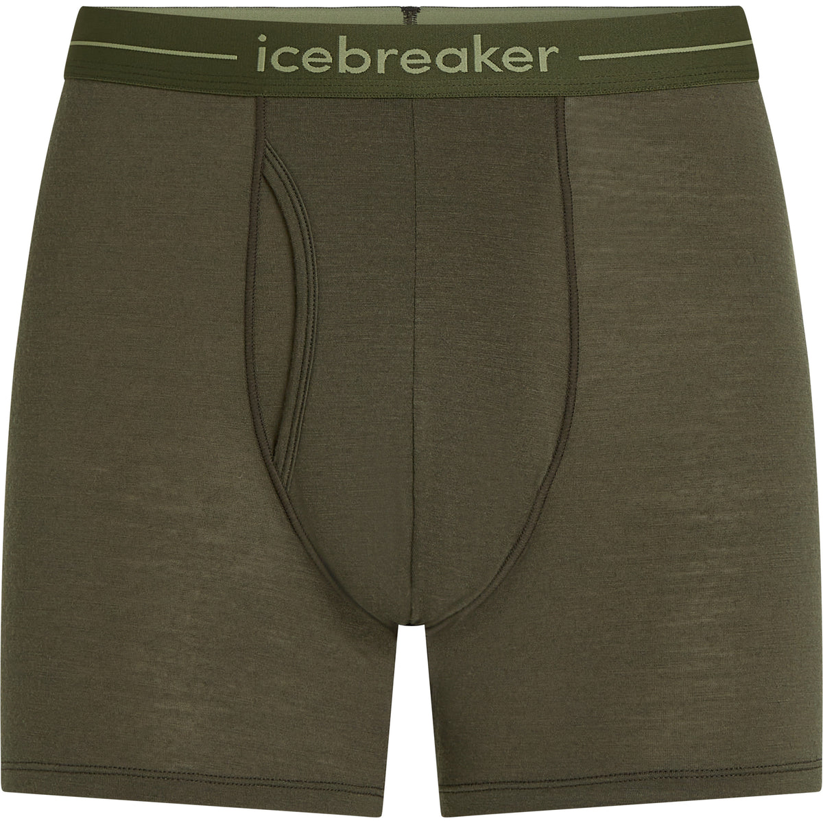 Icebreaker Anatomica pánske boxerky s otvorom, tmavozelená