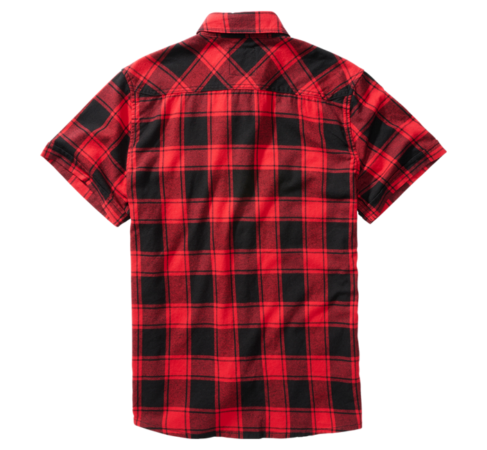 Brandit Check kurzarmhemd, rot/schwarz
