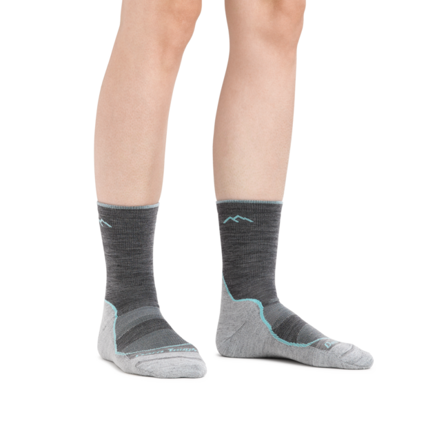 Darn Tough Light Hiker Micro Crew socken leichtgewicht mit kissen, slate