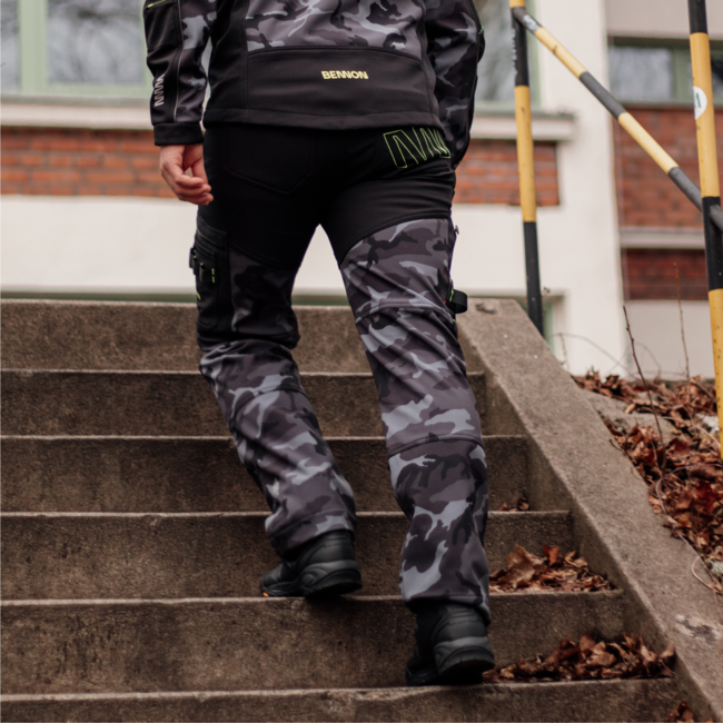 Bennon CAMOS Softshell Pants, Black/Grey