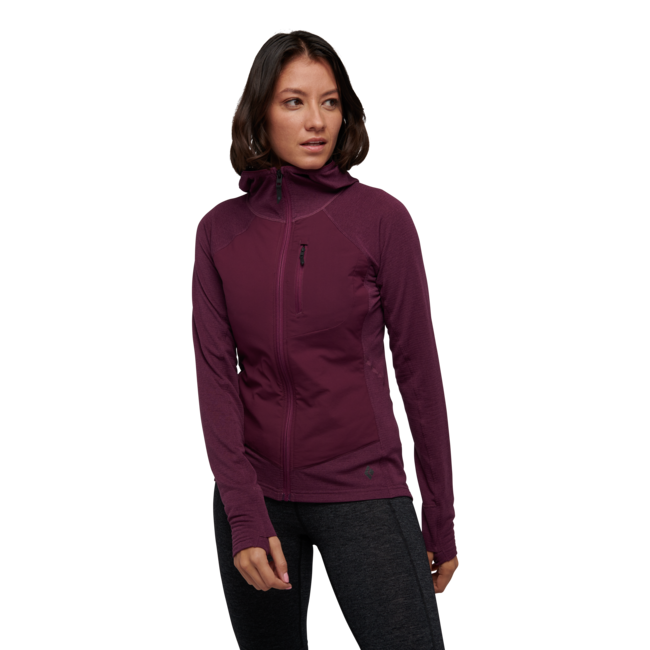 Black Diamond Coefficient LT Hybrid damen-Hybrid-Sweatshirt, brombeere