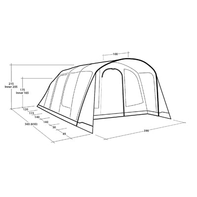 Outwell Moonhill 6 Air zelt für 6 personen