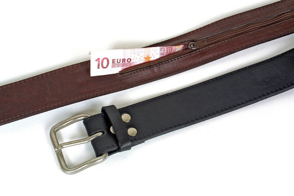 BasicNature Classic Geldgürtel mokka 80 cm