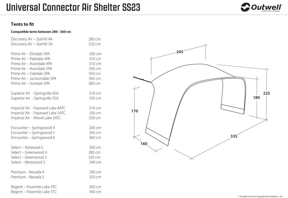 Outwell Air Shelter Tent Connector