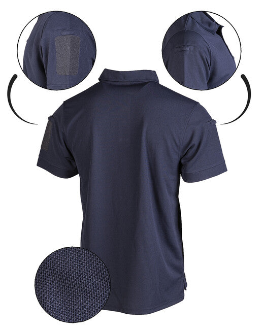 Mil-Tec tactical quick dry poloshirt 1/2 arm dk.blau