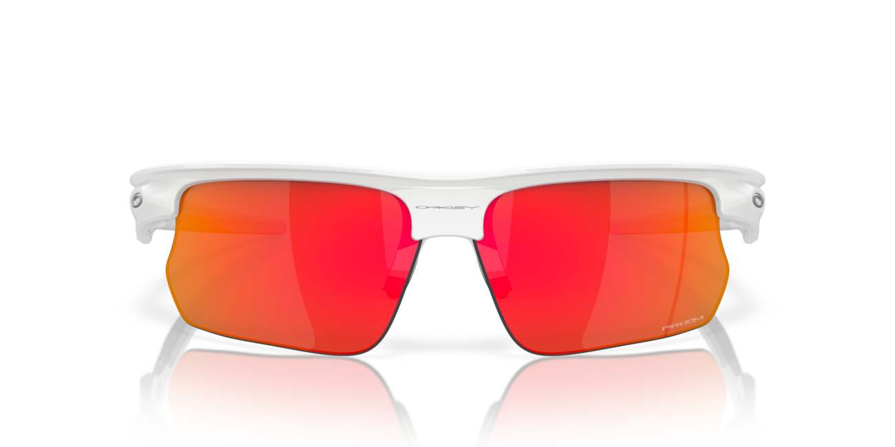 Oakley BISPHAERA sonnenbrille mit rahmen Polished White und mit dias Prizm Ruby 68