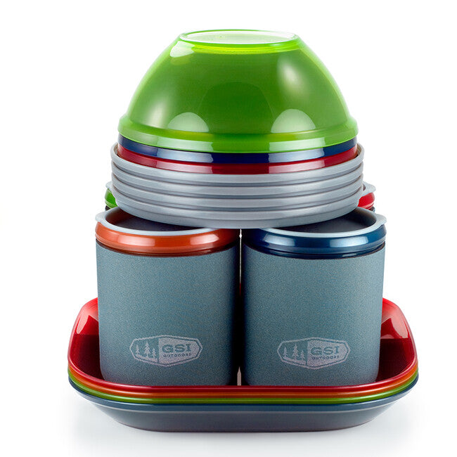 GSI Outdoors Infinity 4 Person Deluxe Tableset, multicolor