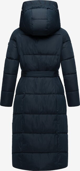 Navahoo EISBLICK damen langer Wintermantel, marineblau