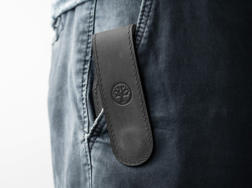 BÖKER magnetisches Messeretui aus Leder, schwarz