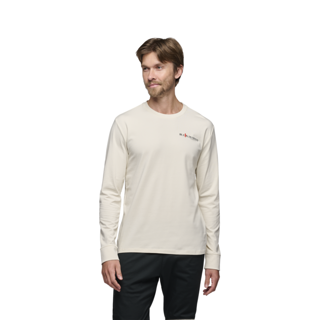 Black Diamond Heritage Wordmark herren langarm-T-shirt, off white