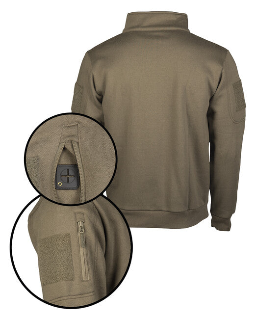 Mil-Tec Tactical Sweatshirt m.zipper ranger green