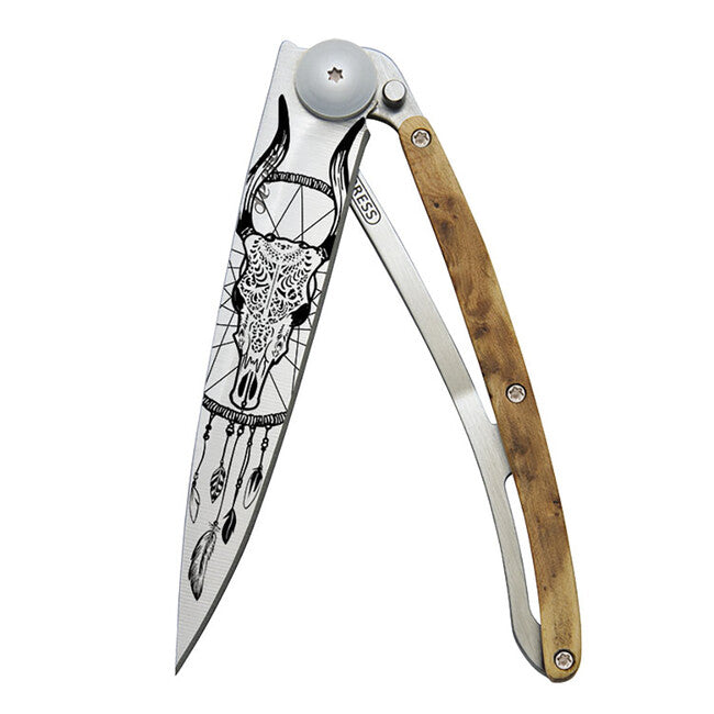Deejo Tattoo dreamcatcher schließmesser juniper wood
