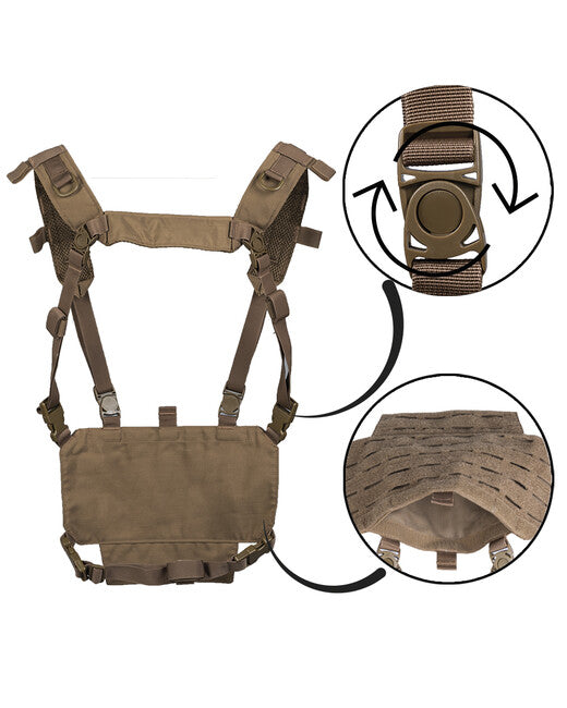 Mil-Tec CHEST RIG Weste taktische leichte mit LASER Panel dark coyote