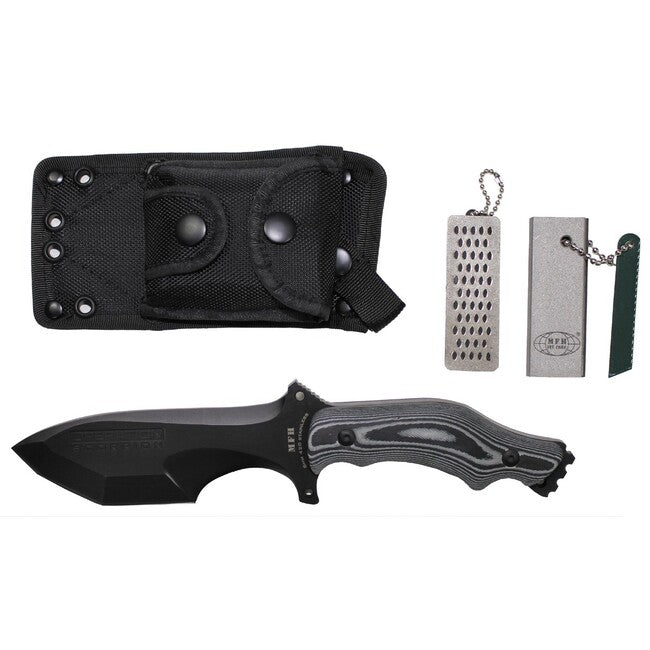 MFH Messer Operation Skorpion Micarta Griff mit Scheide, schwarz