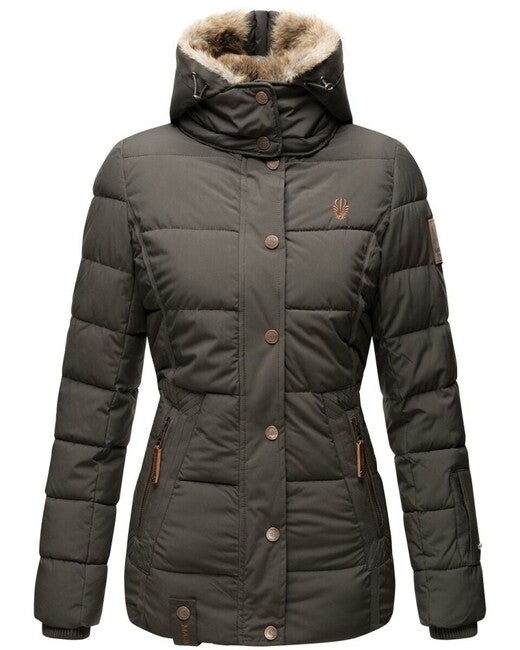 Marikoo Nekoo damen Winterjacke mit Kapuze, anthrazit