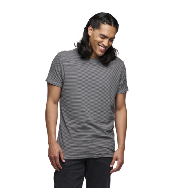 Black Diamond Bd Stripe herren kurzarm-T-shirt, anthrazit-off weiß