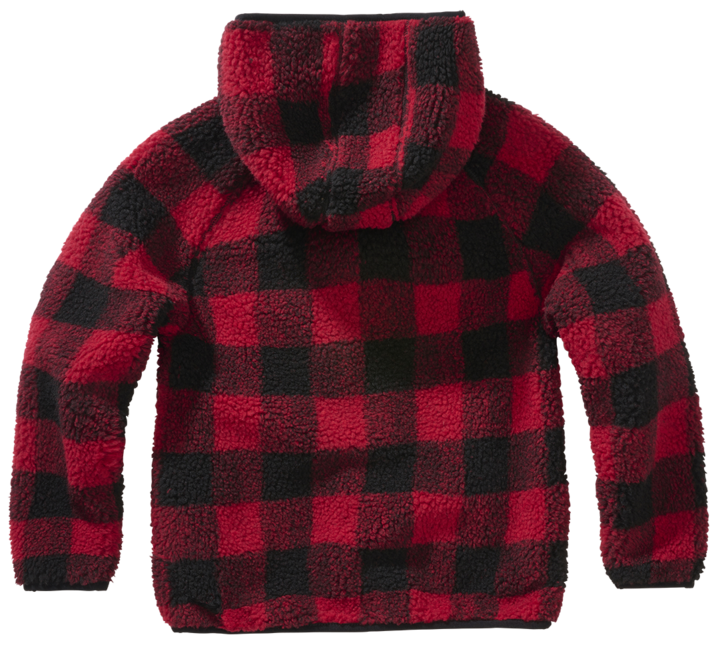 Brandit kinder-Teddyfleecejacke mit Kapuze, rot/schwarz