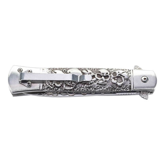 Herbertz 3D-Totenköpfe Einhandtaschenmesser 9,7cm, edelstahl