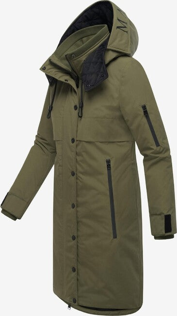 Marikoo Anoukaa damen winterjacke mit kapuze, olivgrün