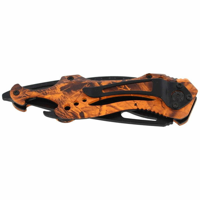 Herbertz Einhand-Universal-taschenmesser 9cm, aluminium orange getarnt flaschenöffner