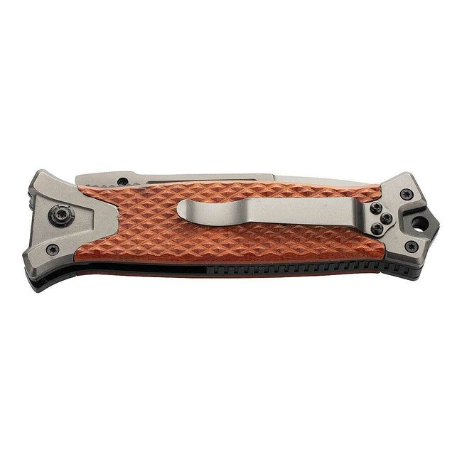 Herbertz Rattan einhandtaschenmesser 9,7cm, cnc gefrästes rattan, edelstahlbeschläge