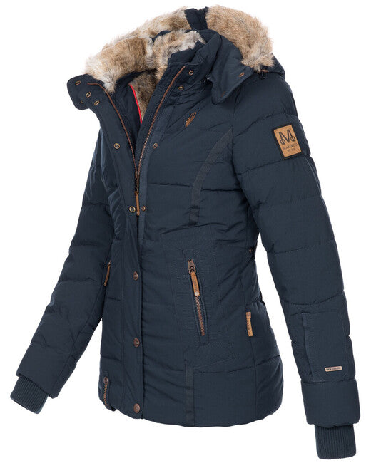 Marikoo Nekoo damen Winterjacke mit Kapuze, navy