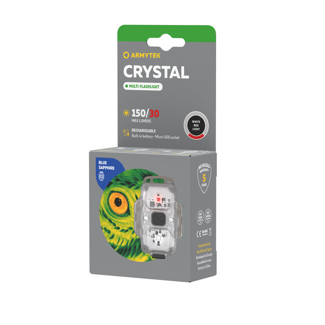 Armytek Crystal Blue Portable LED Flashlight 07001, Blue Transparent