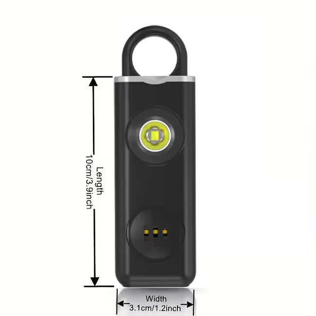 W&G SHIELD SOS Personenalarm mit LED-Licht und Abzugslasche, schwarz