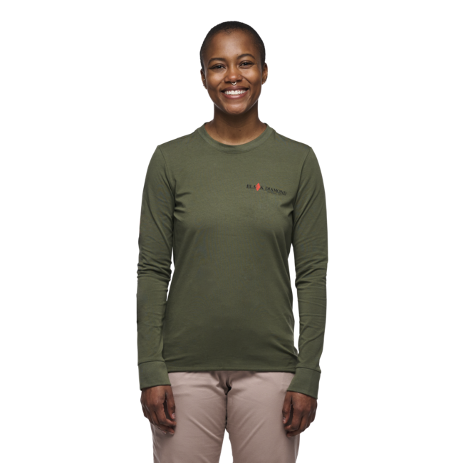 Black Diamond Heritage Wordmark damen-Langarm-T-shirt, tundra