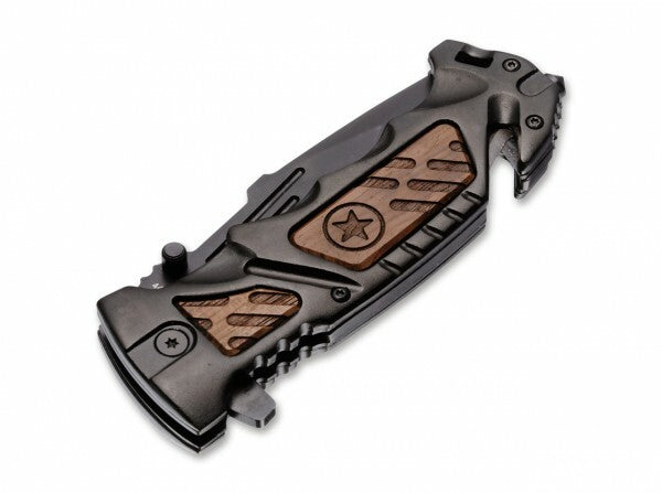 BÖKER AK-14 messer 9,3 cm, schwarz, aluminium, holz, nylonscheide
