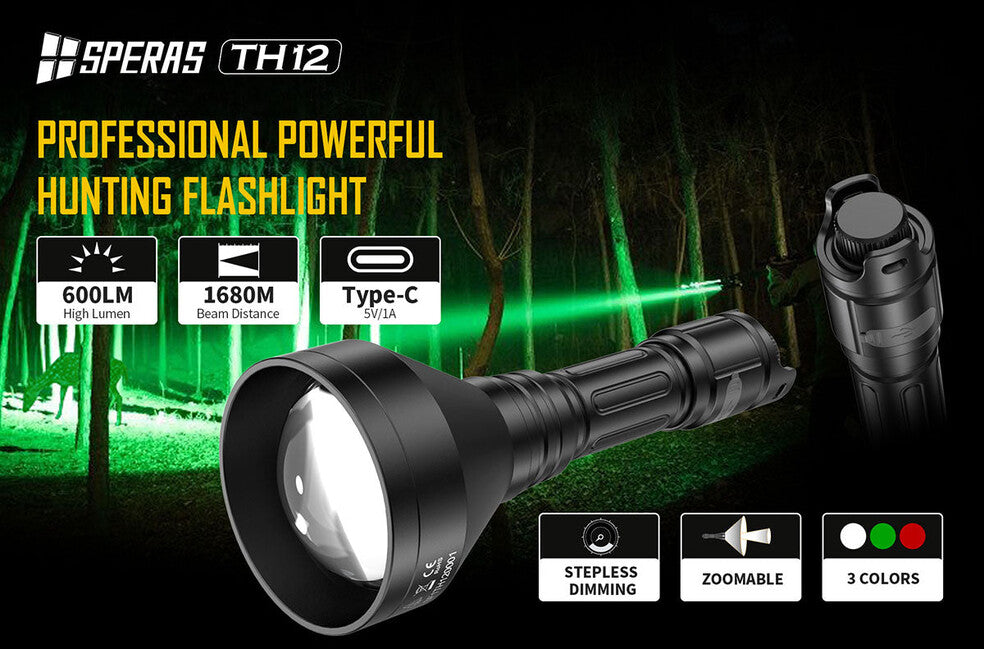 Speras TH12K 1680M 600LM Jagd-taschenlampen-Set