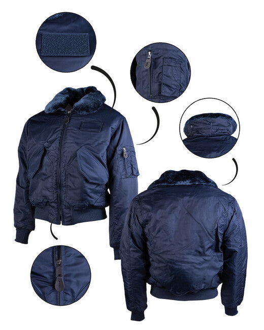 Mil-Tec swat cwu jacke m.abnehmb.kragen dk.blau