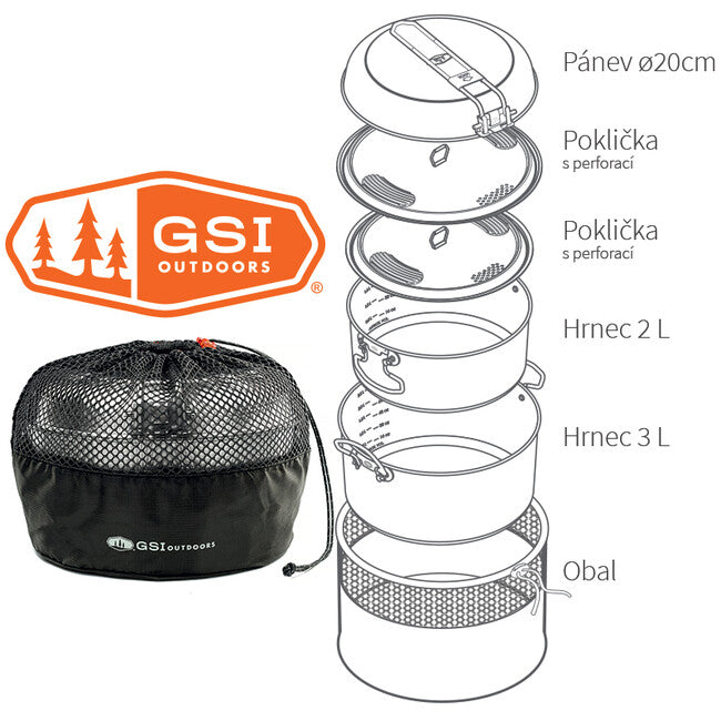GSI Outdoors Glacier Camping kochgeschirr set 2+3 l