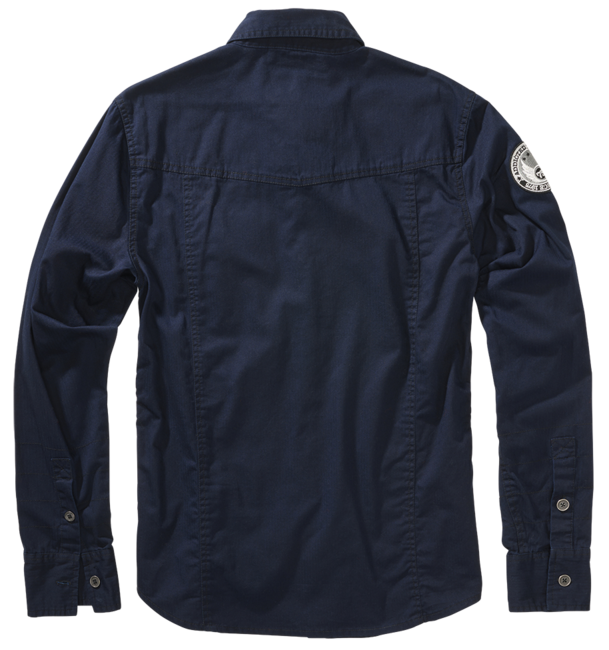 Brandit Luis Vintage langarmhemd, marineblau