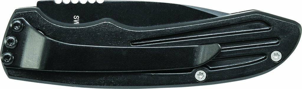 Smith and Wesson Extreme Ops automatisches taktisches Messer 6,4 cm schwarz Aluminium